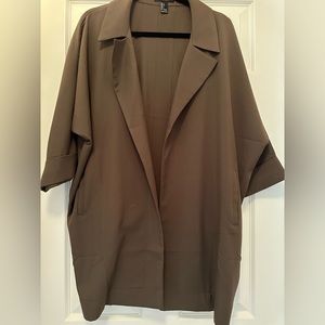 Army Green Open Front Blazer